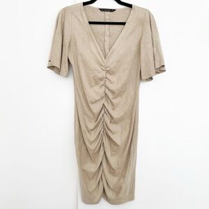 Zara Suede Ruched Dress S